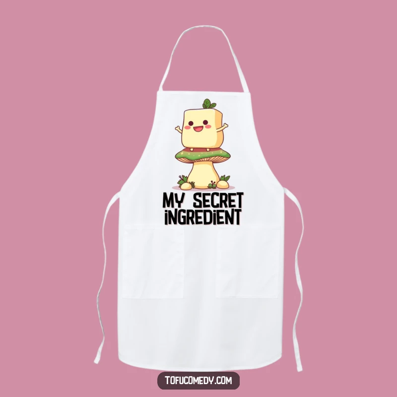 Funny Tofu Mushroom Apron: Cook with Whimsical, Grinning Style