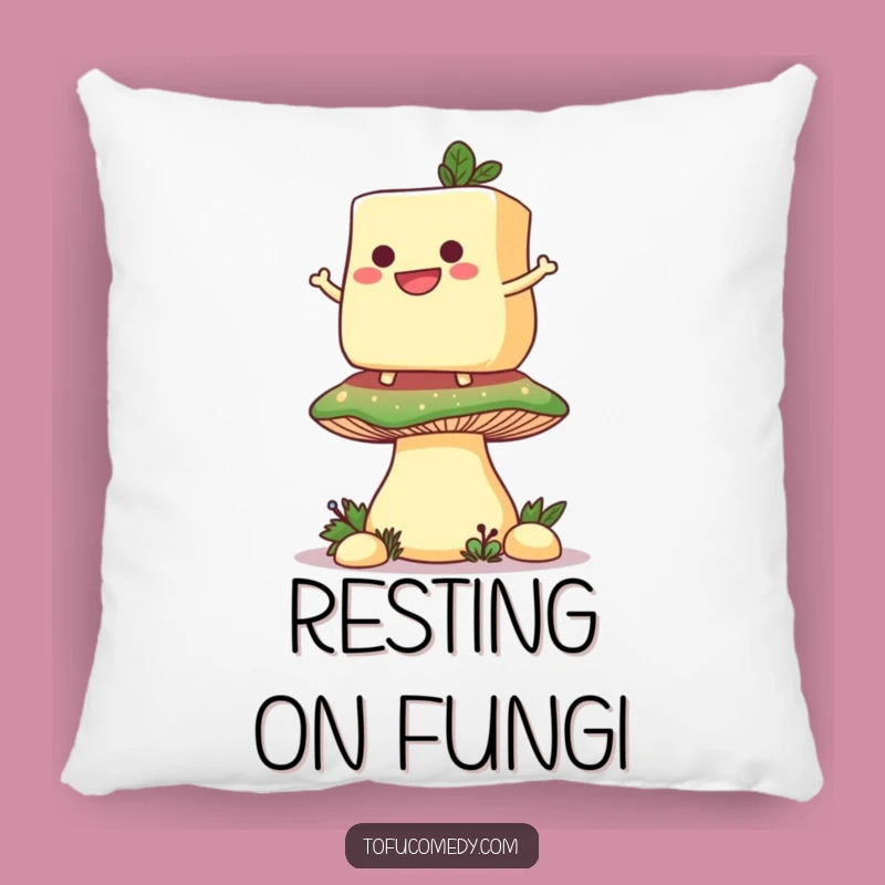 Funny Tofu Mushroom Pillow: Cozy Comfort with a Grinning Balance