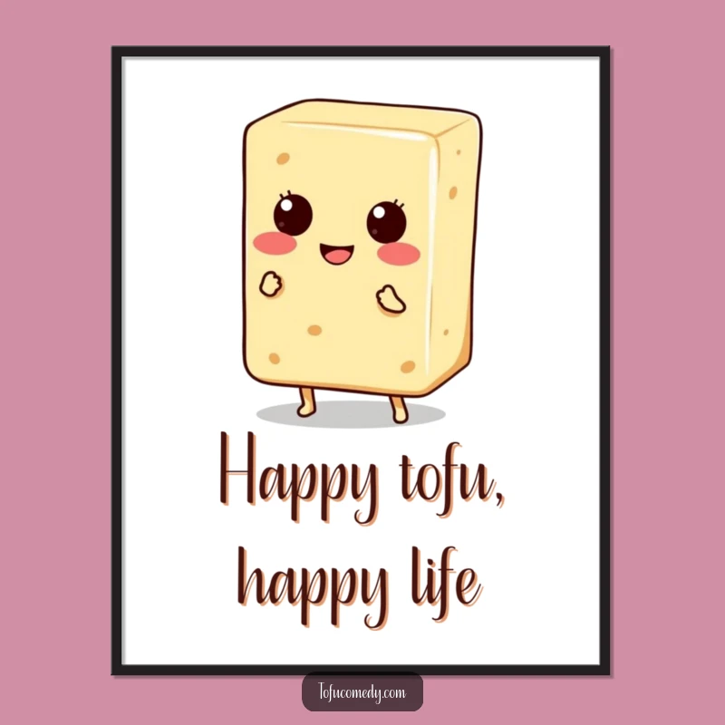 Funny Dancing Tofu Digital Art: Instant Joy, a Cheerful Funny Gift