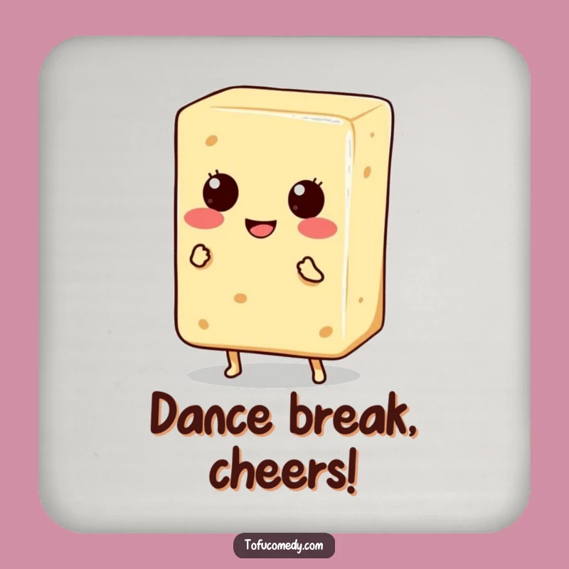 Funny Dancing Tofu Coaster: Happy Sips, a Quirky Funny Gift