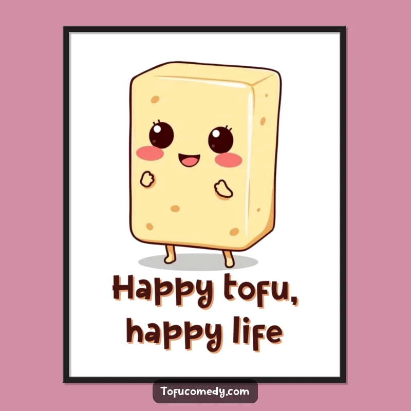 Funny Dancing Tofu Poster: Joyful Art, a Cheerful Funny Gift