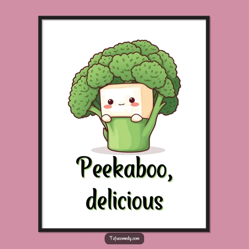 Funny Shy Tofu Poster: Adorable Hide-and-Seek, a Cute Funny Gift