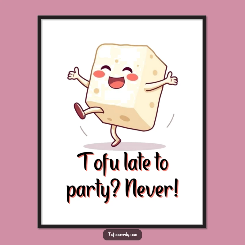 Free Printable Funny Wall Art: Clumsy Tofu Cartwheel Downloadable Decor for Laughs