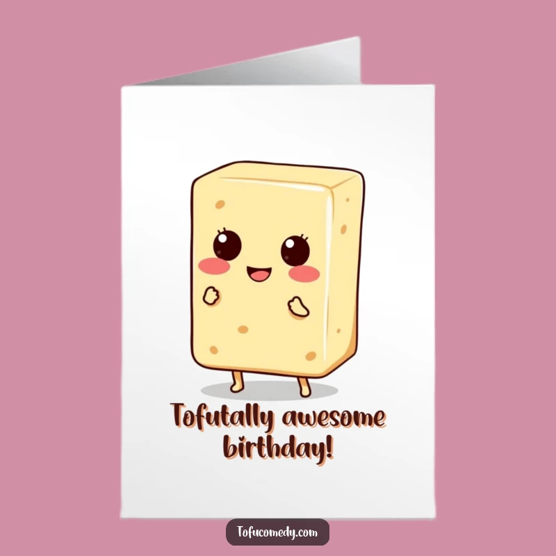 Funny Printable Birthday Card: Dancing Tofu Pal, Joyful Downloadable Gift for Foodies